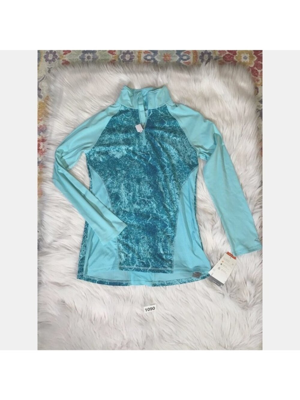 Champion Womens Zip Jacket Pullover Small Blue Snake Long Sleeve Workout NWT